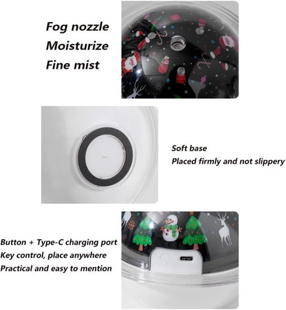 Grafken Cute Humidifier, Creative Colorful Atmosphere Night Light with Projection Function, Small Portable Home Office, Children's Car Air Atomizer (Color : C)