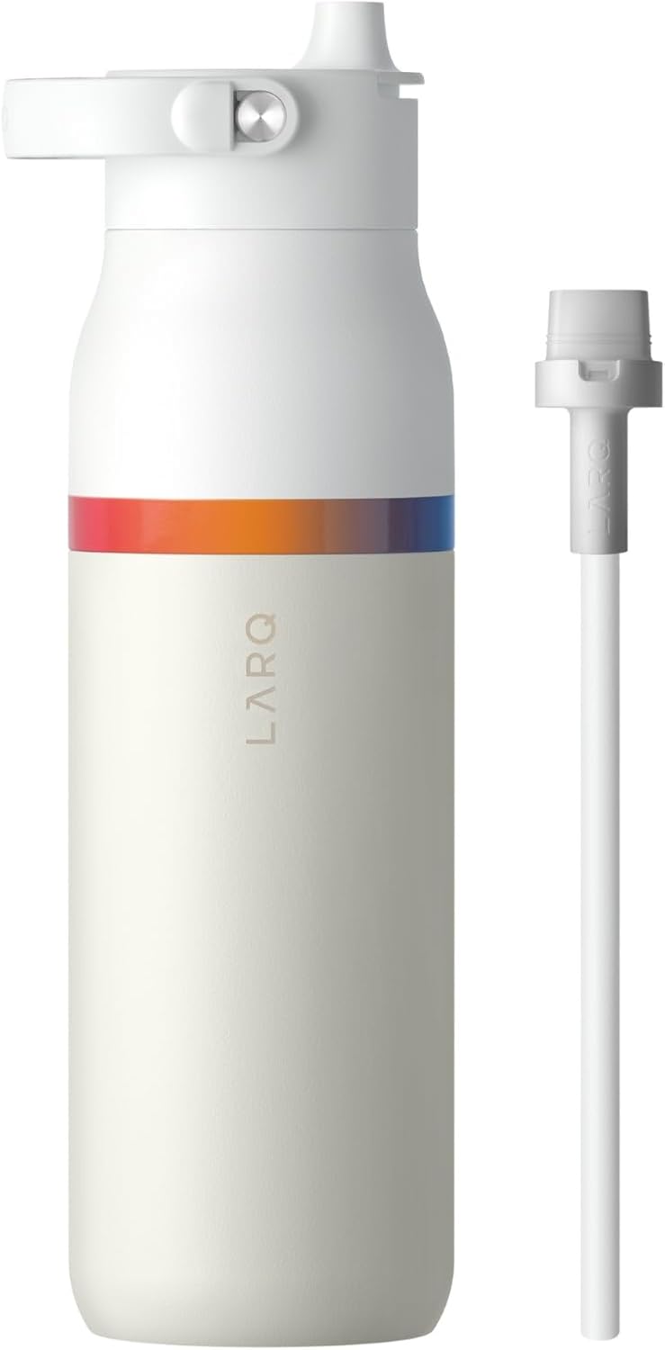 LARQ Bottle Swig Top 34oz - Insulated Stainless Steel Water Bottle With Built-In Silicone Handle | BPA Free | Reusable Water Bottle for Sports, Gym, and Travel, Obsidian Black