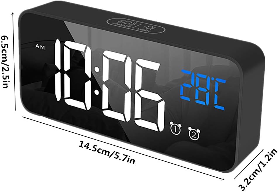 Sunrise Simulator Alarm Clock Alarm Clock Retro Table Clock Smart Alarm Clock Alarm Clocks Bedside Projection Alarm Clock Digital Clocks Gray (Gray)