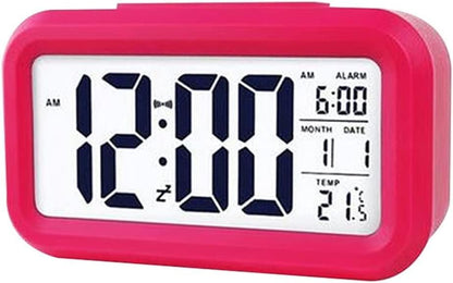 Digital Alarm Clocks Bedside,Bedroom Decor, Smart Temperature Alarm Clock LED Display Digital Backlight Calendar Desktop Snooze Mute Electronic Mini Al