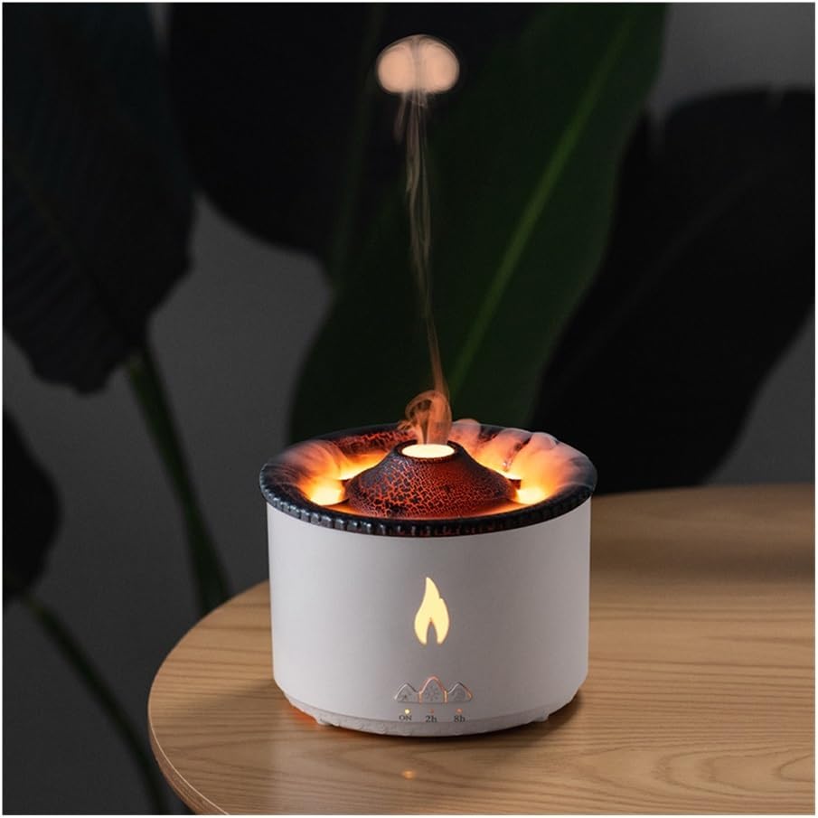 Volcano humidifier 360ml Volcano Air Diffuser Flame Lamp Air Cloud Humidifier， Remote Control Essential Oil Aroma Smoke Ring Night Light