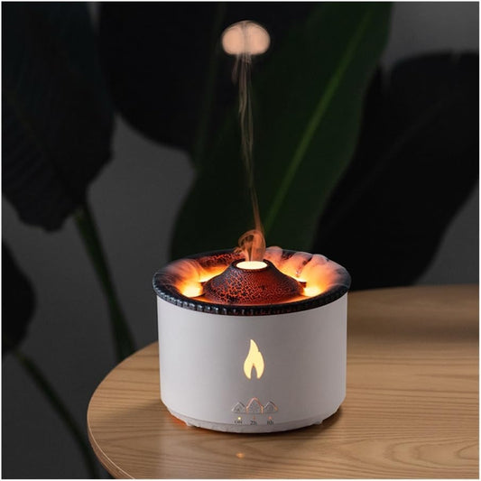Volcano humidifier 360ml Volcano Air Diffuser Flame Lamp Air Cloud Humidifier， Remote Control Essential Oil Aroma Smoke Ring Night Light