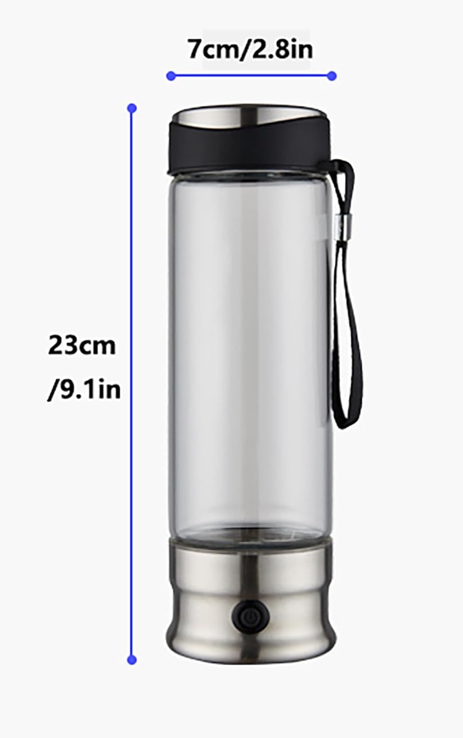 Rechargeable PEM Hydrogen Water Bottle Generator – 410ml Glass Hydrogenated Water Machine, Smart Portable Hydrogen Water Bottle for Fitness, Travel, and Daily Use
