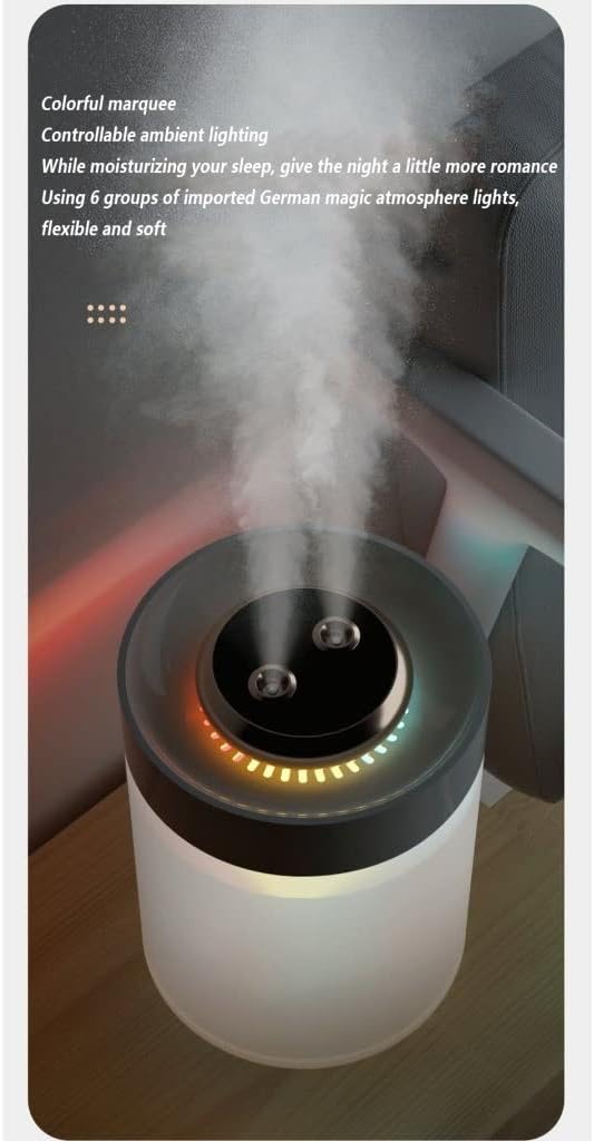 Grafken Humidifier USB Office Desktop Indoor Air Atomization 330ML Humidifier Household Children's Room Soft Light Night Light Silent Large Spray Humidifier