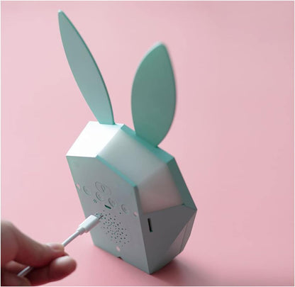 Liudan Alarm Clock Alarm Clock Students Use Child Mute Bedside Bright Electronic Smart Charge Female Cute Creative Rabbit Personality Digital Alarm Clock (Color : B, Size : 8.5")