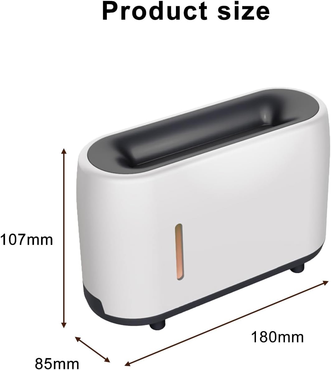 2 In 1 Air Purifier and Humidifier,Flame Humidifier,7 Flame Light Colors,Fine Mist Water Shortage And Power Outage Silent Humidification Relaxing and Comfortable,A white,US