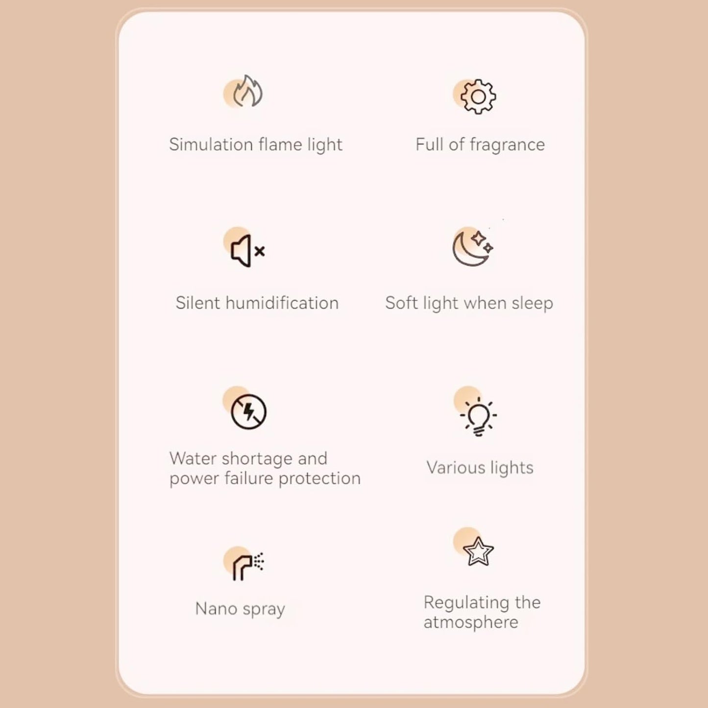 Flame Aroma Diffuser,Fireplace Humidifier,Colorful Flame Night Light,Nano Spray Silent Humidification Water Shortage Protection Cool Mist Humidifiers for Baby Bedroom Office,Black