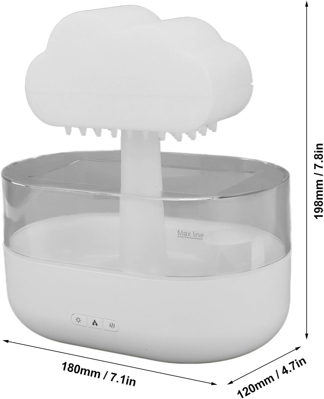 Humidifier for Bedroom and Plants, Mist Humidifier, 200ml Cloud Humidifier USB LED Lights Effective Dryness Relief Raindrop Aromatherapy Diffuser