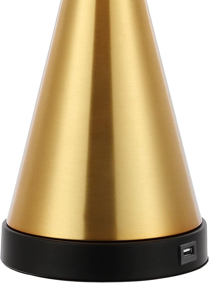 JONATHAN Y JYL4046C-SET2 Colton 26" Farmhouse Iron LED Table Lamp with USB Charging Port Classic Bedside Desk Nightstand Lamp for Bedroom Living Room Office, Oil Rubbed Bronze (Set of 2)