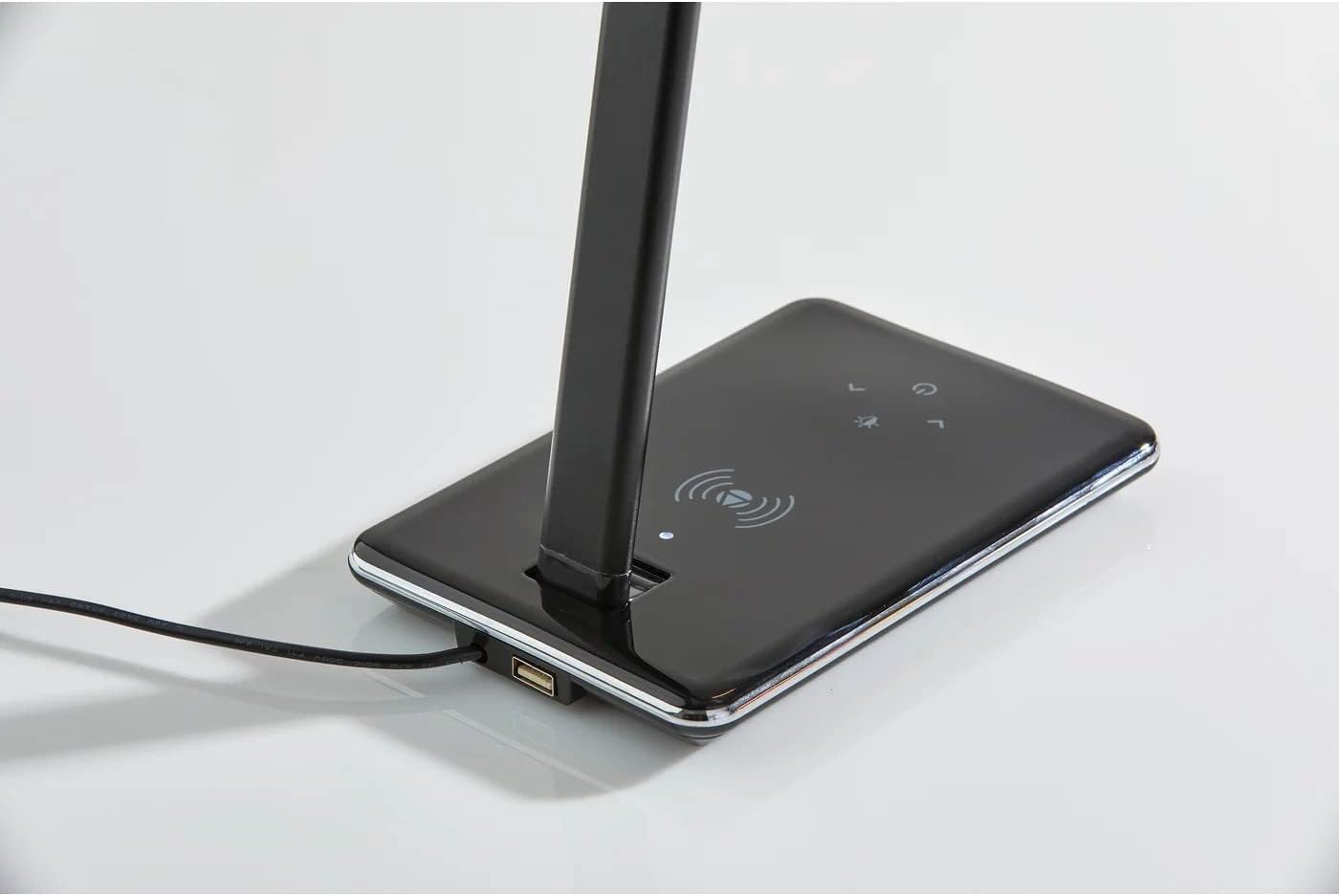 Adesso Simplee Declan LED Multi-Function Desk Lamp, Smart, 3 Color Temperature Modes, Improved Wellness and Circadian Rhythm, Qi Wireless Charging, Dimmer Touch Switch, 5ft, White