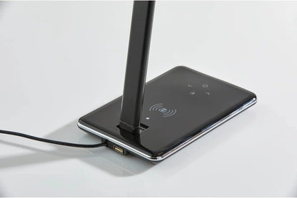 Adesso Simplee Declan LED Multi-Function Desk Lamp, Smart, 3 Color Temperature Modes, Improved Wellness and Circadian Rhythm, Qi Wireless Charging, Dimmer Touch Switch, 5ft, White