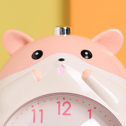 VSULZVNU Alarm Clock Cute Hamster Shape Alarm Clock, Silent Table Clock with Night Light, Battery Powered, for Kids Birthday Gifts Smart Alarm Clock (Color : D)