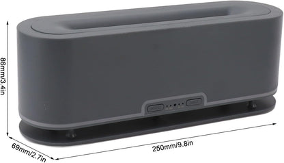 200ml Flame Humidifier with Simulated Flame, Colorful Light, Quiet Operation for Home Office (US Plug)(Gray Black)