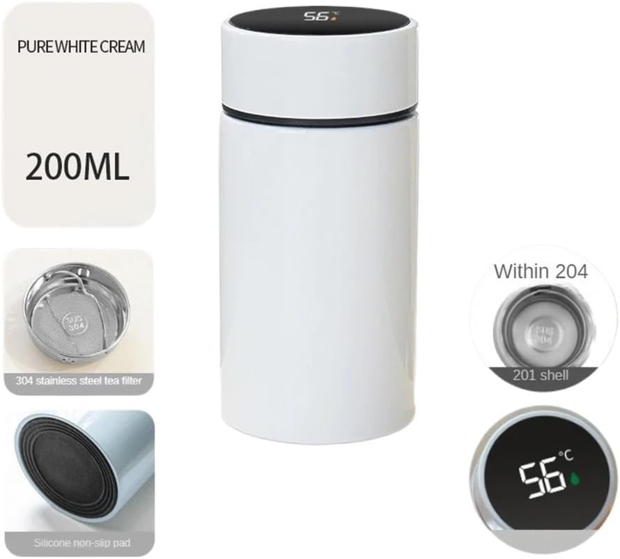 Smart Thermos Water Bottle Intelligent Temperature Display Stainless Steel Vacuum Flasks Thermoses with Filter Tee Cup(D)