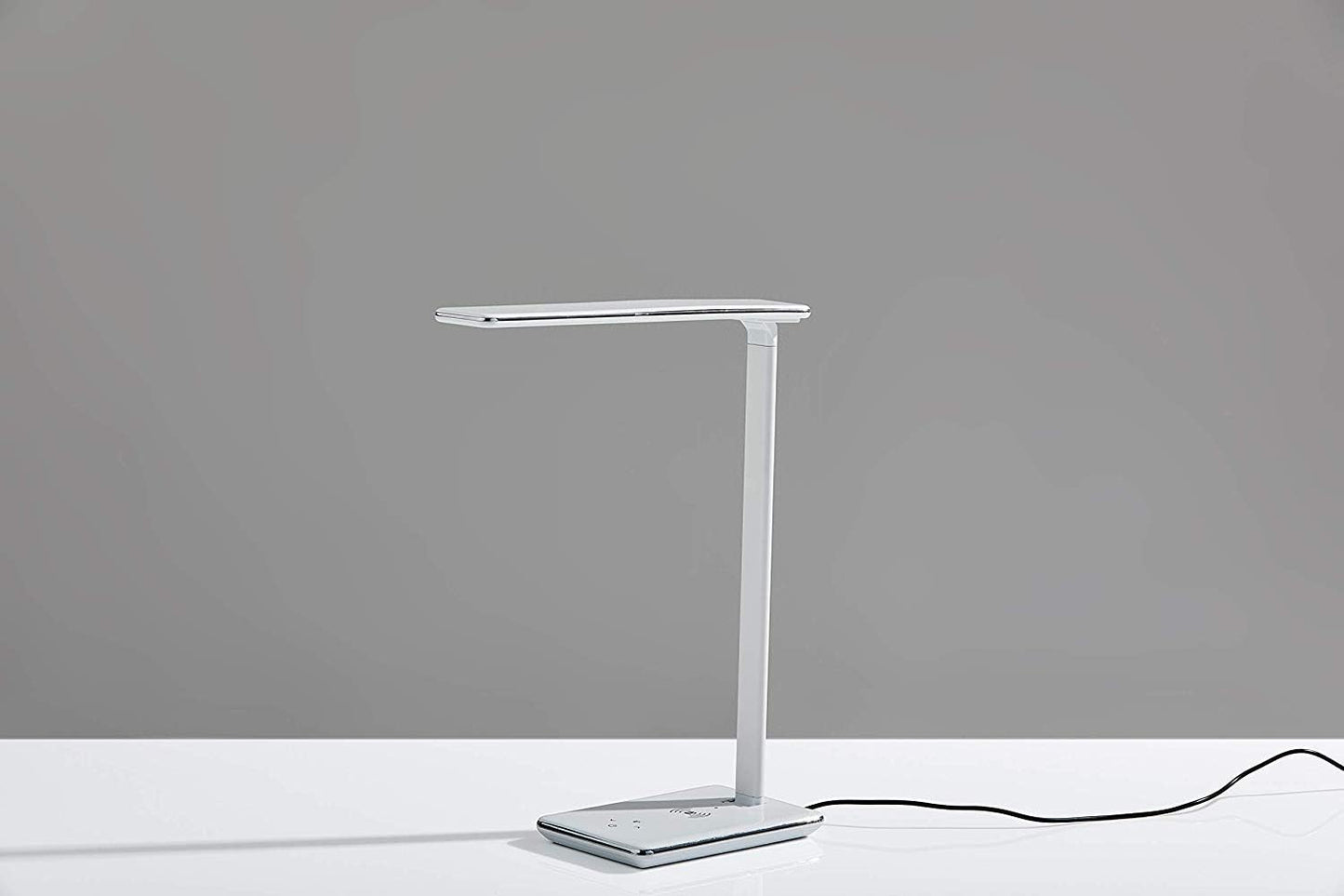 Adesso Simplee Declan LED Multi-Function Desk Lamp, Smart, 3 Color Temperature Modes, Improved Wellness and Circadian Rhythm, Qi Wireless Charging, Dimmer Touch Switch, 5ft, White