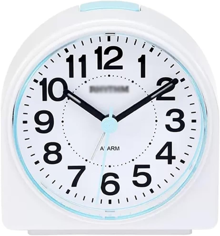 Alarm Clock Beside ﻿ Small Silent Alarm Clock with Night Light, Battery Operated, Desk Clock for Bedroom and Home Decoration Smart Alarm Clock(Blue)