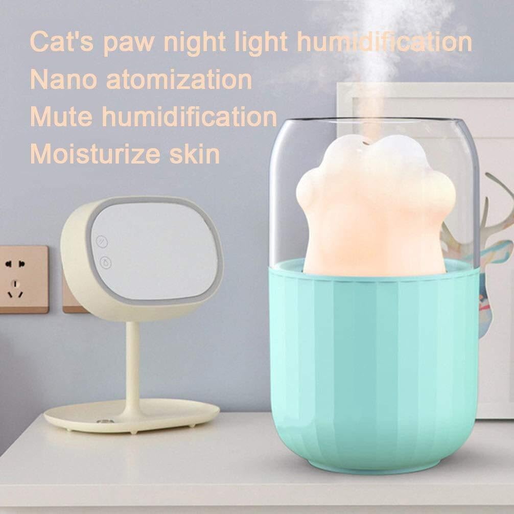 The new usb creative cat's claw egg yolk night light mini humidifier, small home desktop air humidifier, humidification and moisturizing in one step,girly