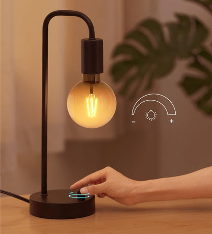 15.75" Modern Industrial Style Desk Lamp with 2 USB Ports, Dimmable, for Bedroom, Living Room, Office Suitable for bedrooms, Living Rooms, Offices, Book(Black)