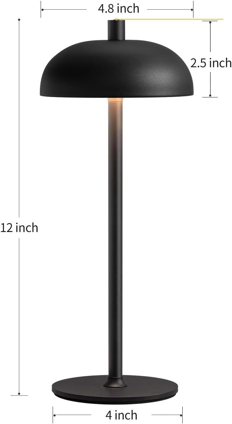 12-inch Cordless Portable Metal LED Table Lamp 2-Pack, 3-Color Rechargeable, for Bedroom, Outdoor, Dining Room, Bedside Suitable for bedrooms, Living Rooms, Offices, Book(Green (2 Pack))