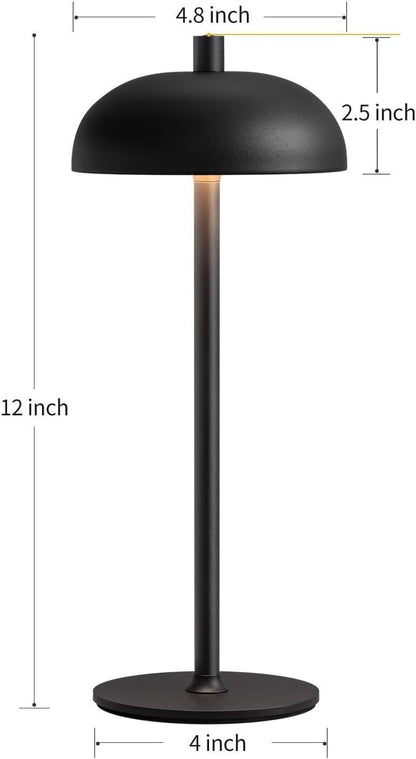 12-inch Cordless Portable Metal LED Table Lamp 2-Pack, 3-Color Rechargeable, for Bedroom, Outdoor, Dining Room, Bedside Suitable for bedrooms, Living Rooms, Offices, Book(Green (2 Pack))