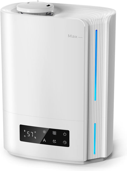 BREEZOME 6L Humidifiers for Bedroom Large Room, Ultrasonic Top Fill Cool Mist Humidifier & Essential Oil Diffuser with Smart Humidistat Control, Last up to 60 Hours, Ideal for Plants, Baby Nursery