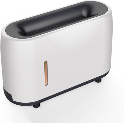 2 In 1 Air Purifier and Humidifier,Flame Humidifier,7 Flame Light Colors,Fine Mist Water Shortage And Power Outage Silent Humidification Relaxing and Comfortable,A white,US