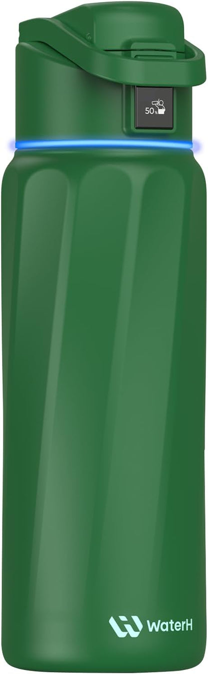 BOOST Smart Water Bottle with Reminder & Tracker, 32oz Vacuum Insulated Bottles Stainless Steel, BPA-Free, Wide Mouth, Ideal Gift for Men, Women, Christmas, Halloween, New Year, Gym, Office, School