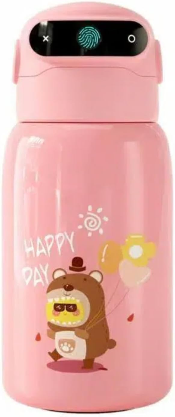 Fingerprint Activated Water Bottle for Kids - Smart & Safe BPA-Free Bottle with Child Lock, 550ml Leak-Proof, Magnetic Charging - Perfect for School & Travel