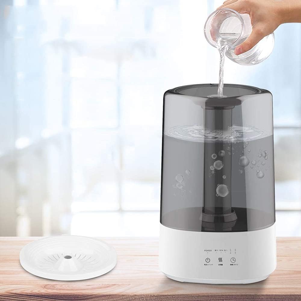 Bedroom humidifier,top Water air humidifier,Large-Capacity Desktop ultrasonic Smart Aromatherapy humidifier,Small Night Light,Automatically Shut Down. (Color : Gray, Size : 181730cm/76.611.8in)