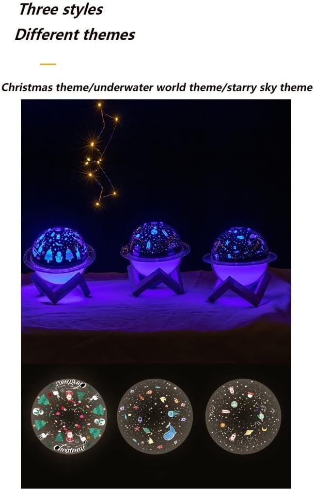 Grafken Cute Humidifier, Creative Colorful Atmosphere Night Light with Projection Function, Small Portable Home Office, Children's Car Air Atomizer (Color : C)