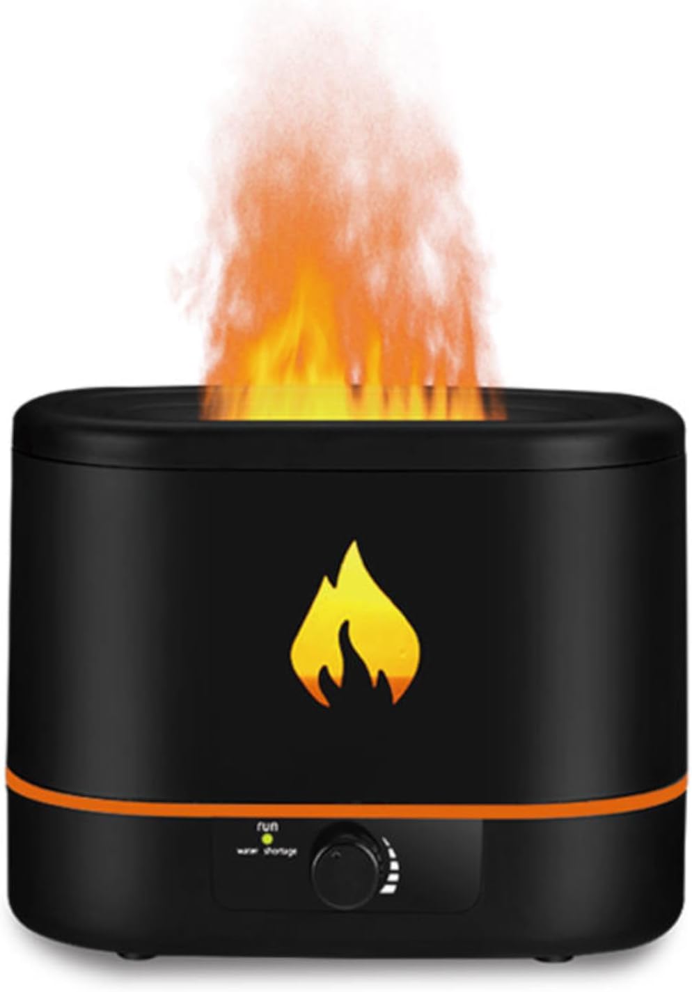 Flame Aroma Diffuser,Humidifier And Air Purifier In 1,Simulated Flame Night Light,Add Water To The Top,Power Off When There Is No Water,Silent Humidification for Baby Home Office,Black,A Moon