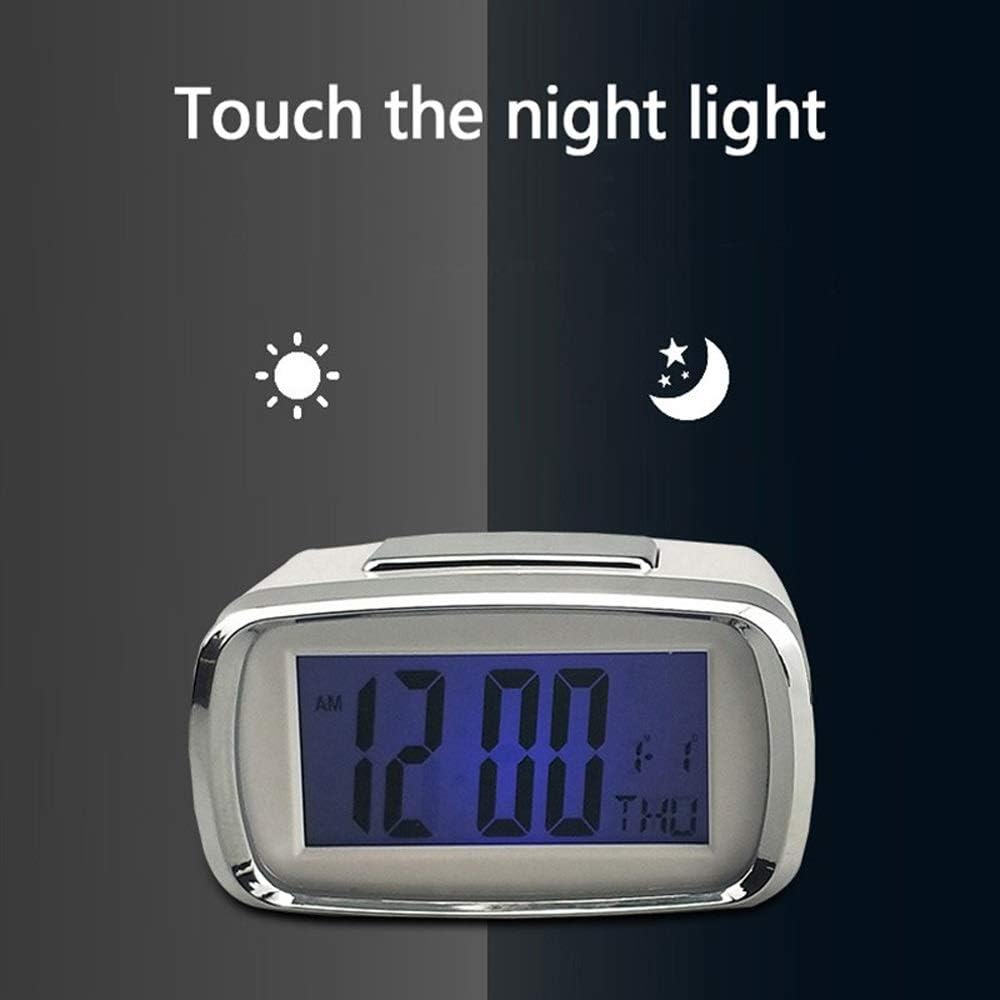 Alarm Clocks New Smart LCD Night Light Display Clock Snooze Fuction Student Bedroom Desk Table Clocks Candy Color Digital Alarm Clock Clock for Bedroom (Color : 3) (1)