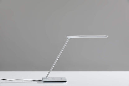 Adesso Simplee Declan LED Multi-Function Desk Lamp, Smart, 3 Color Temperature Modes, Improved Wellness and Circadian Rhythm, Qi Wireless Charging, Dimmer Touch Switch, 5ft, White