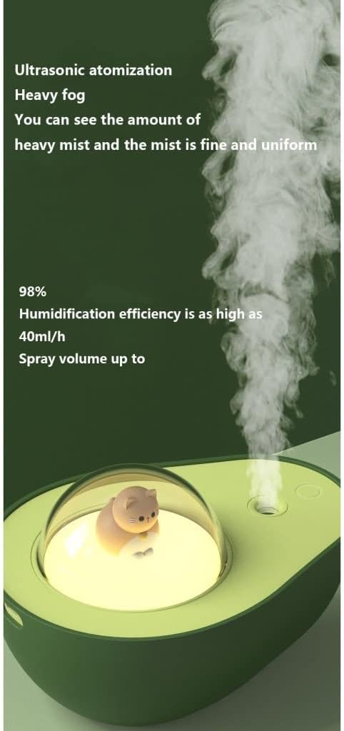 Grafken Cute Humidifier, Retro Lamp in Bedroom Car Can Add Aromatherapy and Moisturizing Cute Small USB Night Light Humidifier (Size : 210ML)