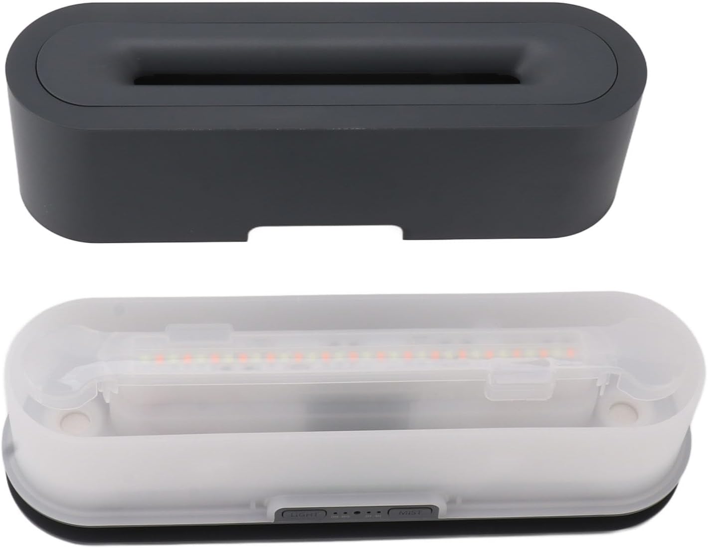 200ml Flame Humidifier with Simulated Flame, Colorful Light, Quiet Operation for Home Office (US Plug)(Gray Black)