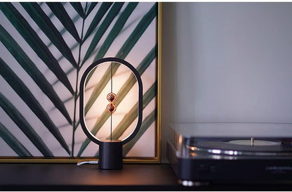 Heng Balance Lamp - Oval Shape Desk Lamp Smart Magnetic Suspension Balance Bedside Table Lamp LED Nightstand Lamps Creative Mini Night Light Modern Dorm Bedside Decoration Lamp, Pink