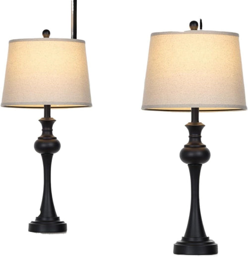 28.75" Modern Table Lamp with USB A+C and AC Outlet for Living Room, Bedroom, Nightstand, Coffee Table, 2 Bulbs Included Suitable for bedrooms, Living Rooms, Offices, Book(Gold)