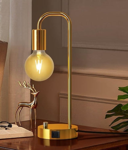 15.75" Modern Industrial Style Desk Lamp with 2 USB Ports, Dimmable, for Bedroom, Living Room, Office Suitable for bedrooms, Living Rooms, Offices, Book(Black)