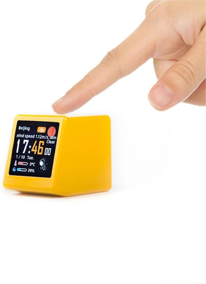 Smart Touch Weather Station Desk Digital Analog Alarm Clock Small Album Photo Frame Multi-Function Cool Gadget Gift(Black)