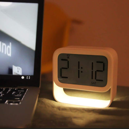 Alarm Clock Bedside Alarm Clock Small Alarm Clock Digital Alarm Clock Kids Alarm Clock Small Clock Smart Clock Non Ticking Alarm Clock Black,One Size (White English Version)