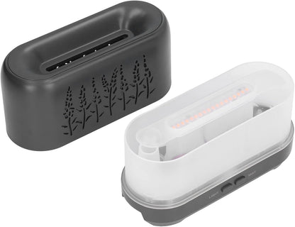 200ml 100‑240V USB Charging Black Wood Grain Humidifier, Mini Essential Oil Diffuser Humidifier, Low Noise Desktop Humidifier for Home Office(US)