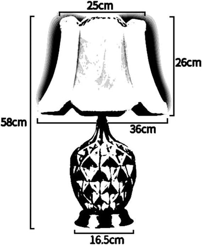 Table lamp New Chinese Ceramic Table Bedroom Bedside Living Room Large Creative Retro Wind Network red(Green)