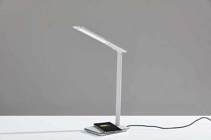 Adesso Simplee Declan LED Multi-Function Desk Lamp, Smart, 3 Color Temperature Modes, Improved Wellness and Circadian Rhythm, Qi Wireless Charging, Dimmer Touch Switch, 5ft, White