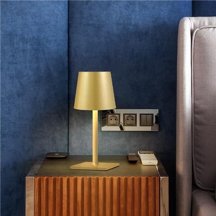 Cordless LED Desk Lamp 2-Pack, 3-Color Stepless Dimming, Rechargeable, for Bedroom/Desk/Café/Restaurant Suitable for bedrooms, Living Rooms, Offices, Book(Yellow 2 Pack)