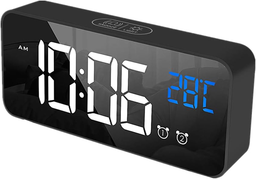 Sunrise Simulator Alarm Clock Alarm Clock Retro Table Clock Smart Alarm Clock Alarm Clocks Bedside Projection Alarm Clock Digital Clocks Gray (Gray)