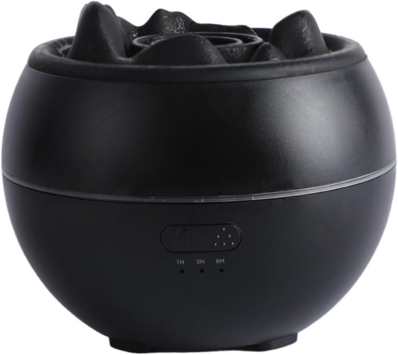 Volcano Humidifier,Aromatherapy Diffusers,Colorful Flame Night Light,1/3/6 Hour Timer,Fine Mist Power Off Protection Peaceful Sleep Suitable for Baby Bedroom Plant Office Yoga,Black,Cracked