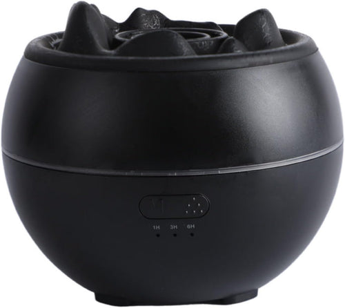 Volcano Humidifier,Aromatherapy Diffusers,Colorful Flame Night Light,1/3/6 Hour Timer,Fine Mist Power Off Protection Peaceful Sleep Suitable for Baby Bedroom Plant Office Yoga,Black,Cracked