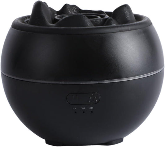 Volcano Humidifier,Aromatherapy Diffusers,Colorful Flame Night Light,1/3/6 Hour Timer,Fine Mist Power Off Protection Peaceful Sleep Suitable for Baby Bedroom Plant Office Yoga,Black,Cracked