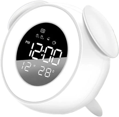 Digital Smart Alarm Clock Cute Night Light Chargeable Child Alarm Clock Kid Gift Digital Clock(Pink)