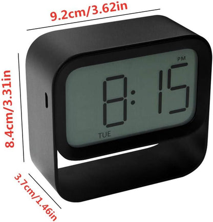 Alarm Clock Bedside Alarm Clock Small Alarm Clock Digital Alarm Clock Kids Alarm Clock Small Clock Smart Clock Non Ticking Alarm Clock Black,One Size (White English Version)